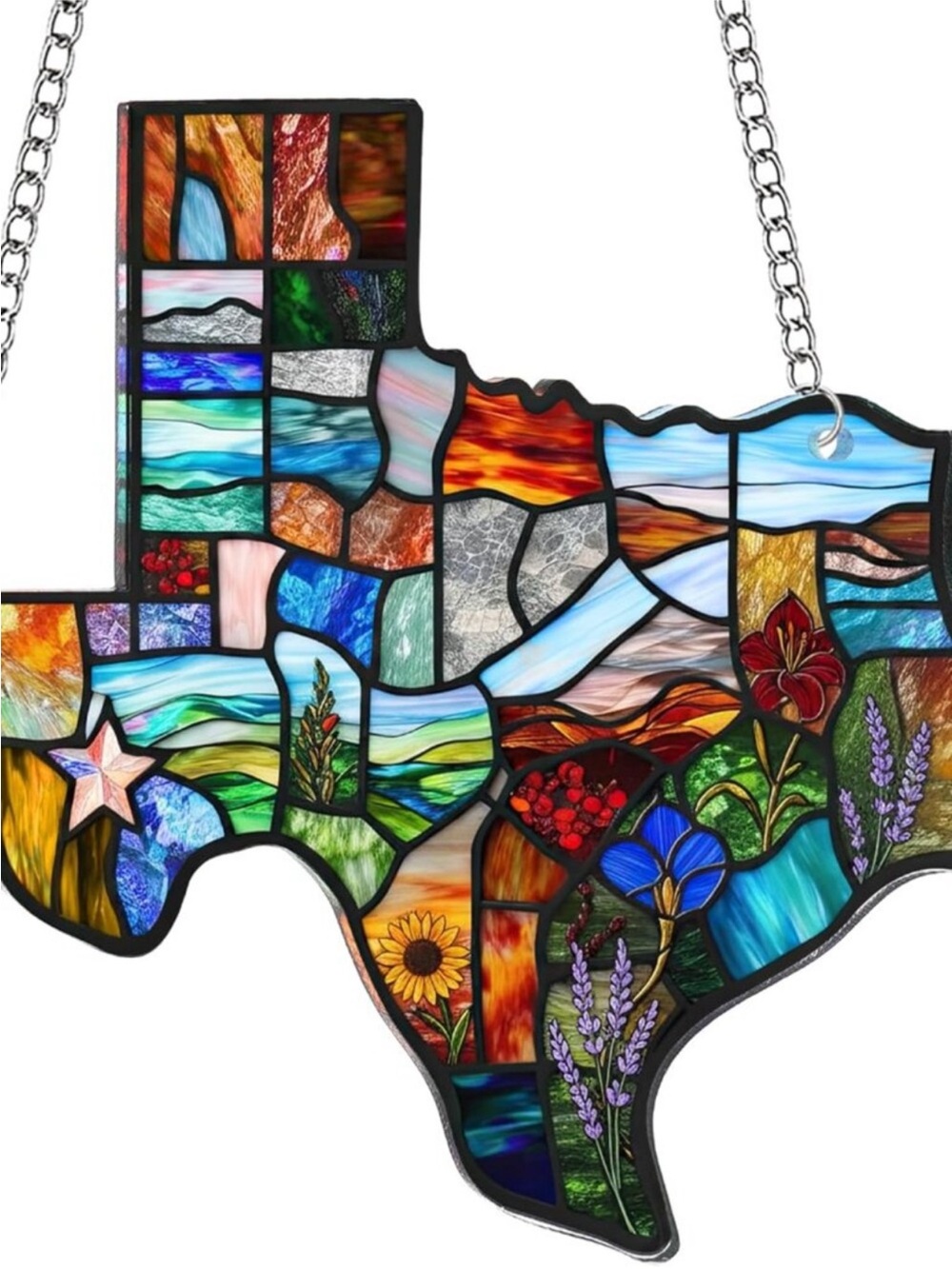 Acrylic Texas Suncatcher Lone Star State Ornament Hanging New - Picture 2 of 4